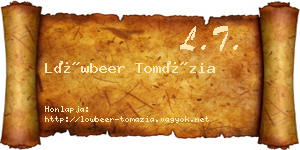 Löwbeer Tomázia névjegykártya